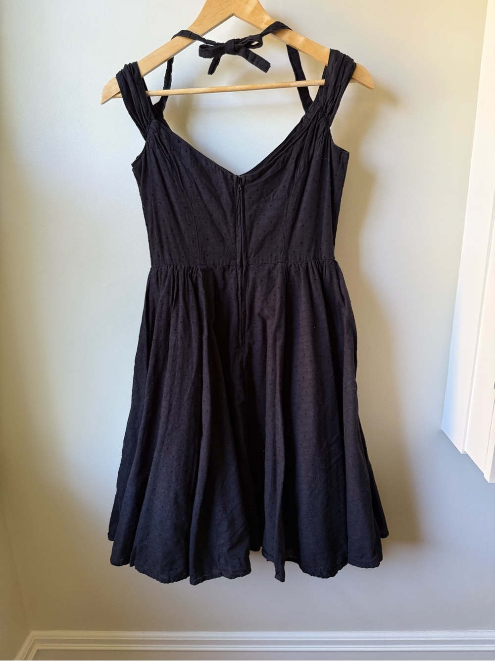 HELL BUNNY Vixen Black Swiss Dot Rockabilly Pin Up Dress Retro Sweetheart S‎ - Picture 2 of 6